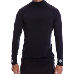 SParms Men's Black Sun Protection High Neck Long Sleeve Logo Shirt Size XL NIP